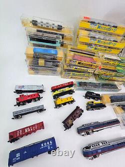 160 N Scale Train Lot (50+) Engines, Cars, Atlas, Mintrix, AHM Minitrains