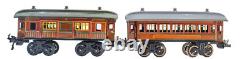 1915's Bing LMS Continental Clockwork 0-gauge Train Set with Continental Cars