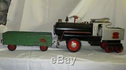 1930s Pressed Steel Keystone R. R. 6400 Ride Train Engine Locomotive & Coal Car