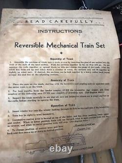 1939 Marx Wind Up Tin Litho O Train Set 897 Engine 5 Cars New York Central Track