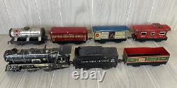 1939 Marx Wind Up Tin Litho Train Set 897 Engine 6 Cars New York Central VTG