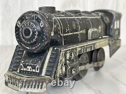 1939 Marx Wind Up Tin Litho Train Set 897 Engine 6 Cars New York Central VTG