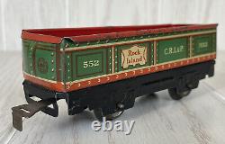 1939 Marx Wind Up Tin Litho Train Set 897 Engine 6 Cars New York Central VTG