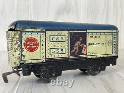 1939 Marx Wind Up Tin Litho Train Set 897 Engine 6 Cars New York Central VTG