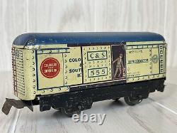 1939 Marx Wind Up Tin Litho Train Set 897 Engine 6 Cars New York Central VTG