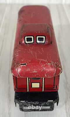 1939 Marx Wind Up Tin Litho Train Set 897 Engine 6 Cars New York Central VTG