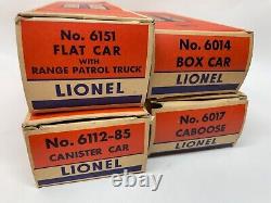1958 LIONEL STEAM TRAIN SET #1590 with 249 250T 6414 6151 6112-8 6017 withall boxes