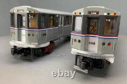 2-Car 3200 Subway Set Chicago CTA Gray Stripe One withPWR & Loco SND O1394