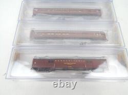 2K Set Bachmann N Scale Tuscan Red S Stripe Train Engine & 4 Cars In Boxes