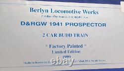 2R O Scale Berlyn Loc Works D&RGW Budd Car Withextra inside TLC