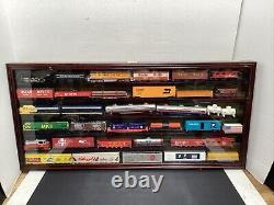 37 pcs. Vintage Lot Trains Locomotives Cars HO Gauge with Display Case