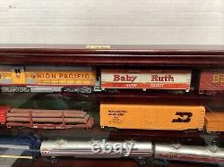 37 pcs. Vintage Lot Trains Locomotives Cars HO Gauge with Display Case