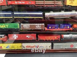 37 pcs. Vintage Lot Trains Locomotives Cars HO Gauge with Display Case