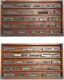 53 Franklin Mint Pewter Train Railroad Locomotive Cars & 2 Hanging Display Cases