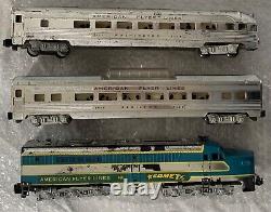 American Flyer 466 Blue Comet Passenger Locomotive & Train Cars VERY NICE