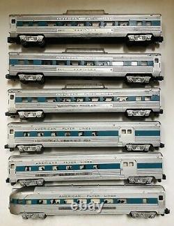 American Flyer Lines Silver Comet Passenger Cars #960, #962, #963 train Lot of 6
