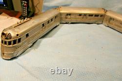 American Flyer O Gauge 1930's 9900 Burlington Zephyr Train Set Locomotive 3 Car