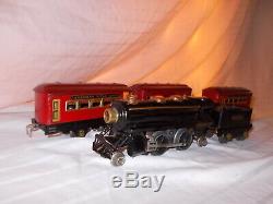 American Flyer Pre-war O Gauge Train Set With Rare Lighted Cars Lot #l-121