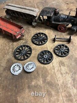 Antique Old Rare Train Locomotive Railroad CP RR Car Cast Iron Toys Parts Lot