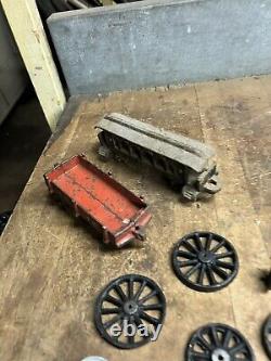 Antique Old Rare Train Locomotive Railroad CP RR Car Cast Iron Toys Parts Lot