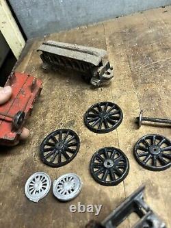 Antique Old Rare Train Locomotive Railroad CP RR Car Cast Iron Toys Parts Lot