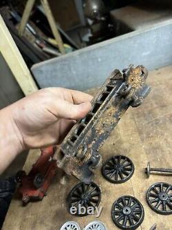 Antique Old Rare Train Locomotive Railroad CP RR Car Cast Iron Toys Parts Lot