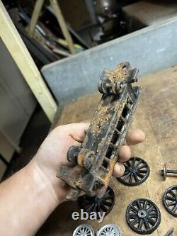 Antique Old Rare Train Locomotive Railroad CP RR Car Cast Iron Toys Parts Lot