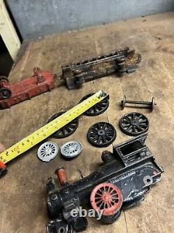 Antique Old Rare Train Locomotive Railroad CP RR Car Cast Iron Toys Parts Lot