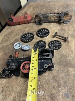 Antique Old Rare Train Locomotive Railroad CP RR Car Cast Iron Toys Parts Lot