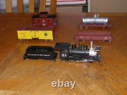 BACHMANN SPECTRUM On30 C&S TRAIN 21 STEAM ENGINE & TENDER & 4 CARS GOOD SET LOOK