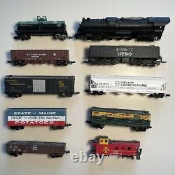 Bachmann N Scale 4-8-4 Steam Locomotive Santa Fe #3780 W Tender 8 Cars Train Set