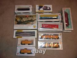 Box of Bachmann HO scale Boxed Train Cars and Locomotives