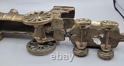 Brass Floor Toy Train 187 Golden Color Locomotive & Coal Car 11.5L 5T Vintage