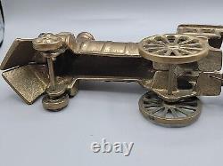 Brass Floor Toy Train 187 Golden Color Locomotive & Coal Car 11.5L 5T Vintage