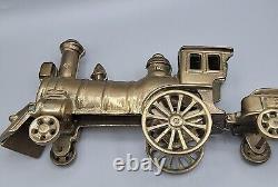 Brass Floor Toy Train 187 Golden Color Locomotive & Coal Car 11.5L 5T Vintage