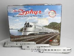 Con-Cor 001-8721 HO Burlington Streamline Motor Train The Zephyr 3-Car Set EX