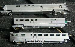 Con-Cor Burlington Pioneer Zephyr Train Post WWII 3 car set N scale