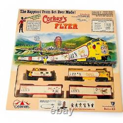 Corkey's Flyer Carnival HO Train Set & Locomotive Box Car Ferris Wheel NEW