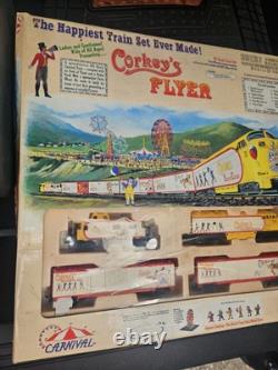 Corkey's Flyer Carnival HO Train Set with Locomotive Box Car Ferris Wheel & Power