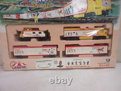 Corkey's Flyer Carnival HO Train Set with Locomotive Box Car Ferris Wheel & Power