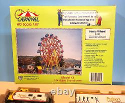 Corkey's Flyer Carnival HO Train Set with Locomotive Box Car Ferris Wheel & Power