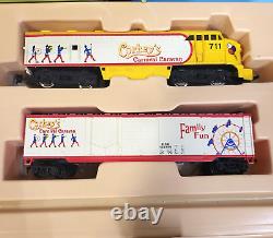 Corkey's Flyer Carnival HO Train Set with Locomotive Box Car Ferris Wheel & Power