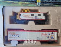 Corkey's Flyer Carnival HO Train Set with Locomotive Box Car Ferris Wheel & Power