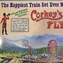 Corkey's Flyer Carnival HO Train Set with Locomotive Box Car Ferris Wheel & Power