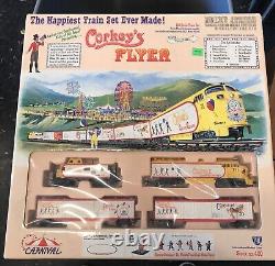 Corkey's Flyer Carnival Train Set with Locomotive Box Car Ferris Wheel (Shelf)