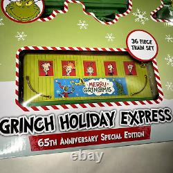 Dr Seuss Grinch Holiday Express 36 Pc Train Set 65th Anniversary Special Edition