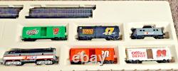 Electric Train Locomotive 6 Car Set Life-Like Racing Rails NASCAR WithOG Packaging