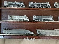 FRANKLIN MINT WORLDS GREATEST RAILROAD PEWTER TRAIN Complete Locomotives + Cars