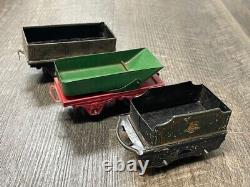 Five Cars Tin Hornby Meccano O Gauge Train Engines, Coal Tender, Tracks, & More