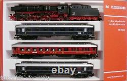 Fleischmann N' Zugset Gambrinus DB F-train BR 01 steam locomotive + 3 Pass. Car